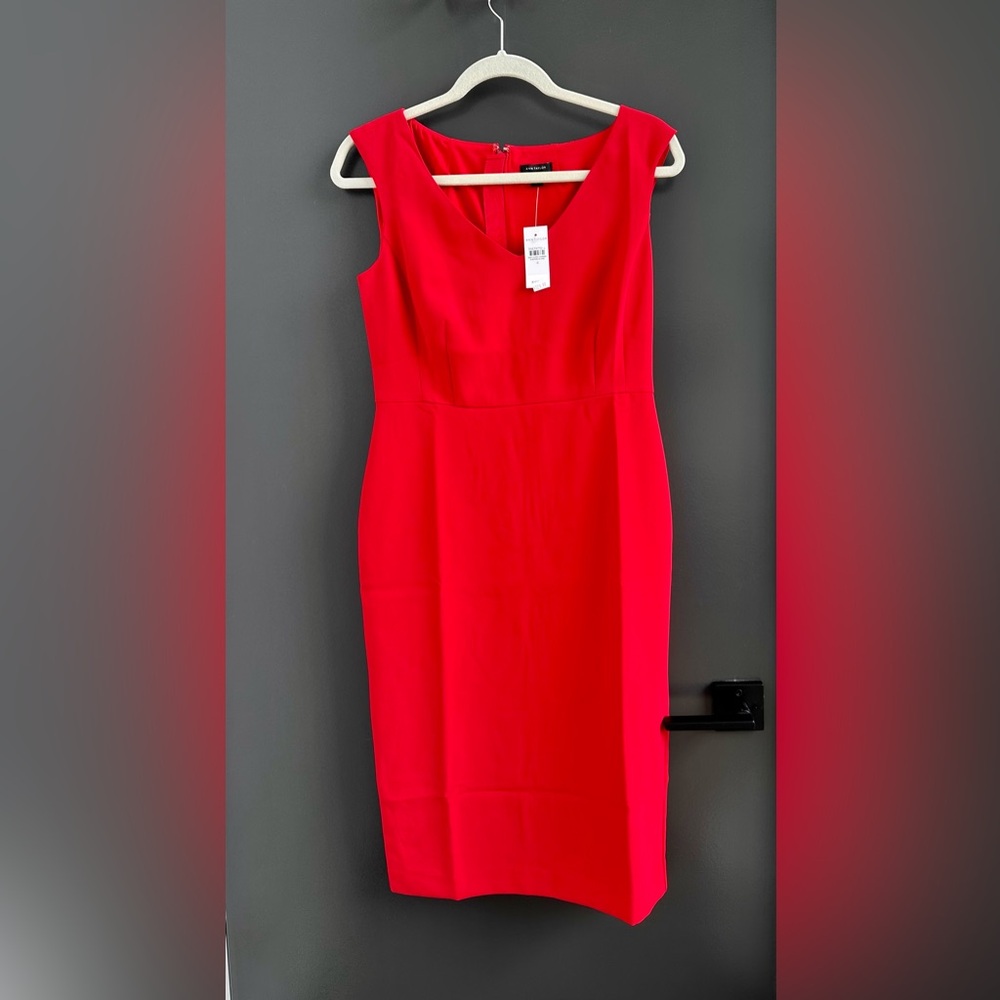 Ann Taylor red sheath dress 4